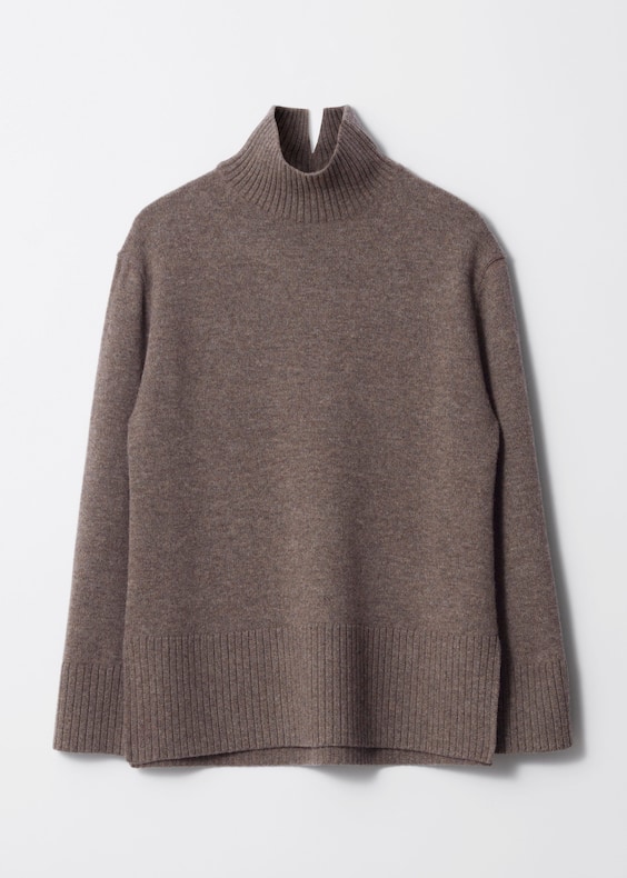 Oversized Turtleneck Wool Sweater