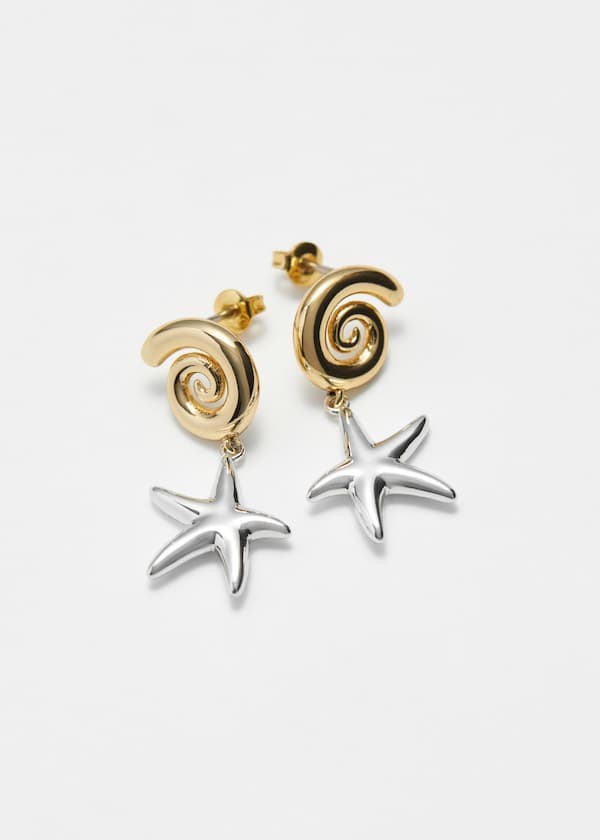 Star-Pendant Swirl Studs