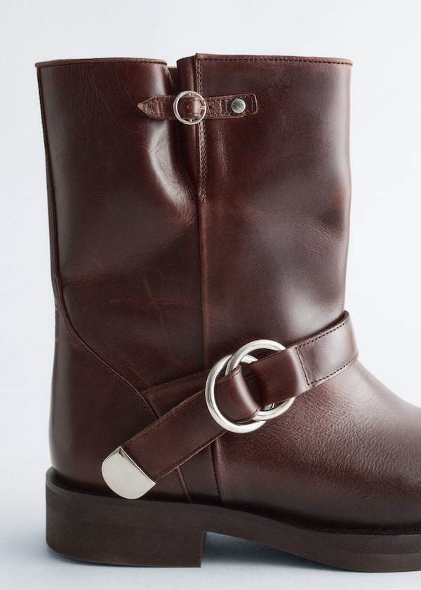 Leather Biker Boots