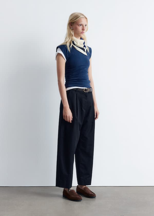 Tapered Press-Crease Trousers