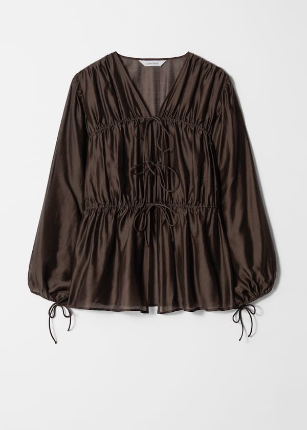 Ruched Drawstring Blouse