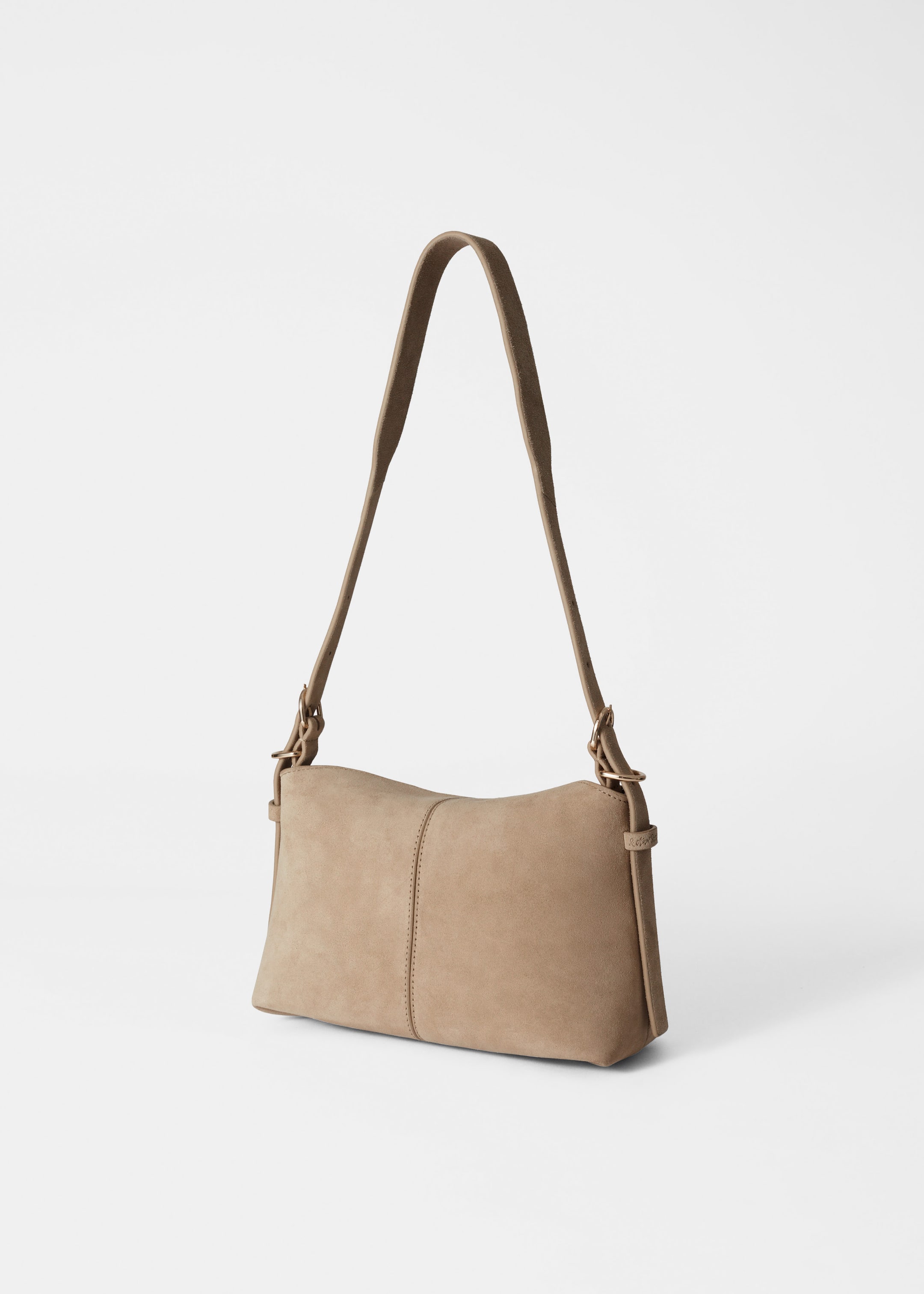 Kleine Tasche aus Veloursleder - Beige/Veloursleder - Stillleben