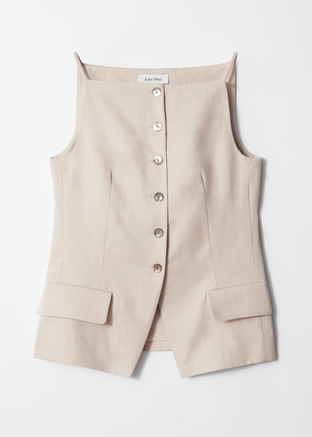 체메씨 | . twill vest ribbon tie set (charcoal) folded