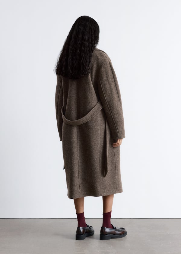 Voluminous Belted Wool Coat