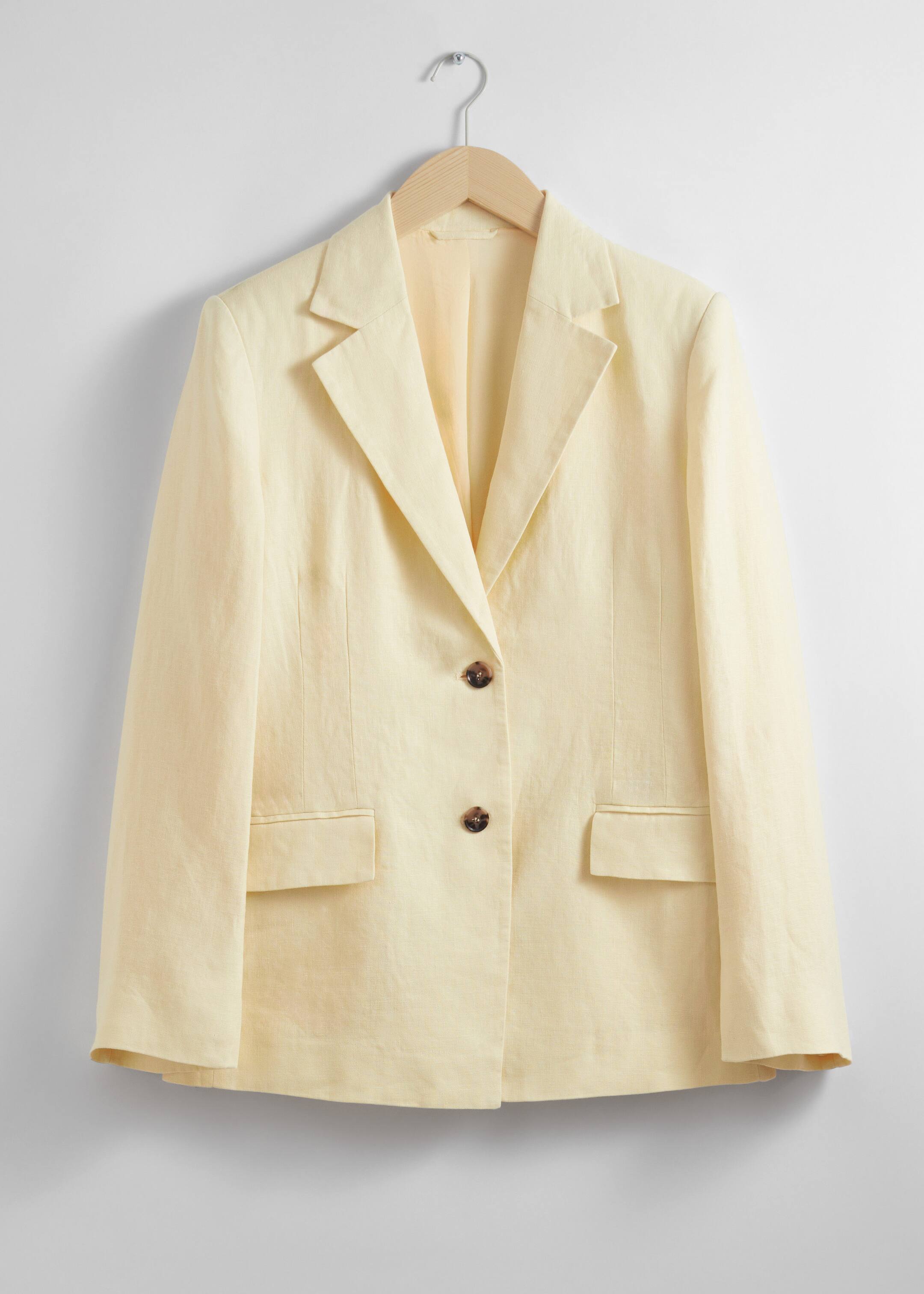 Fitted Linen Blazer - Khaki - Still Life