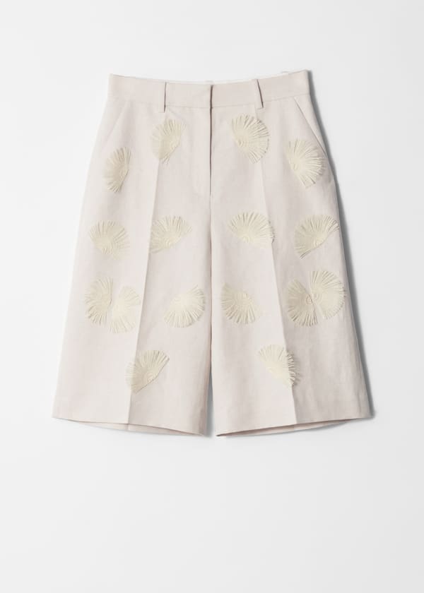 Linen-Blend Bermuda Shorts