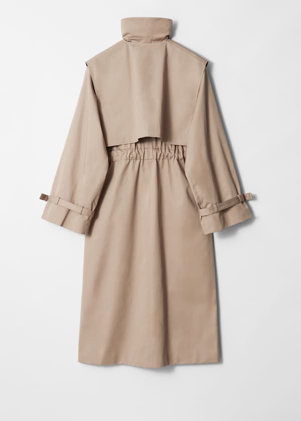 Funnel-Neck Trench Coat