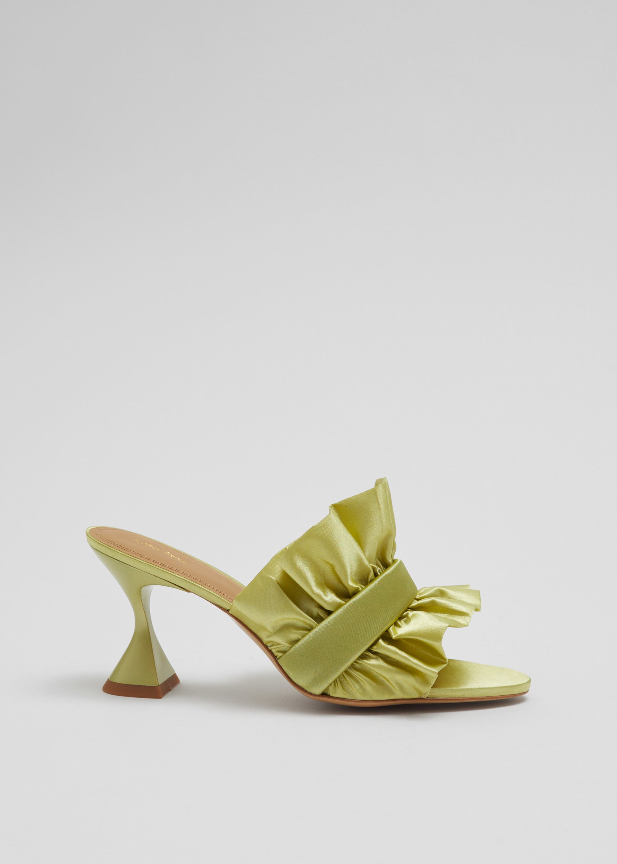 Satin Mules - Olive - Still Life