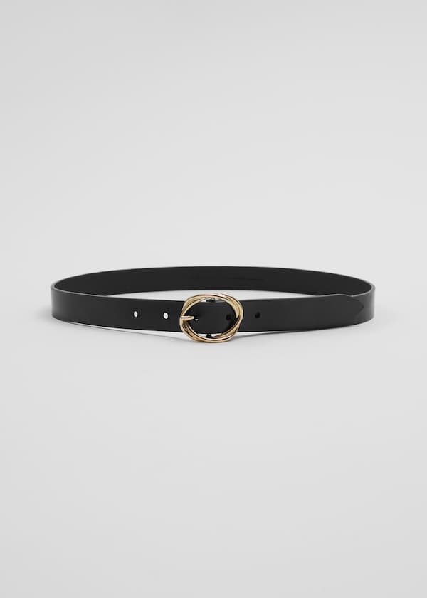 Knot-Buckle Leather Belt