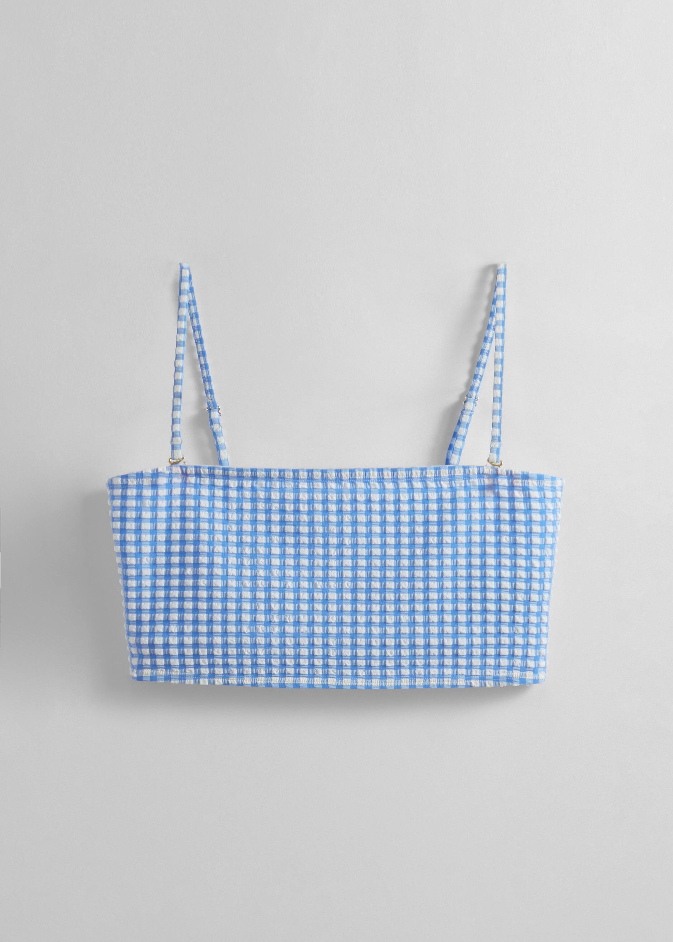 Bandeau Bikini Top - Blue/White Checks - Still Life