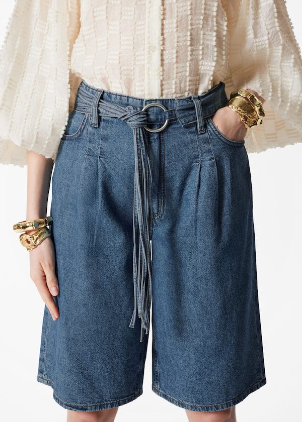 Long Denim Shorts