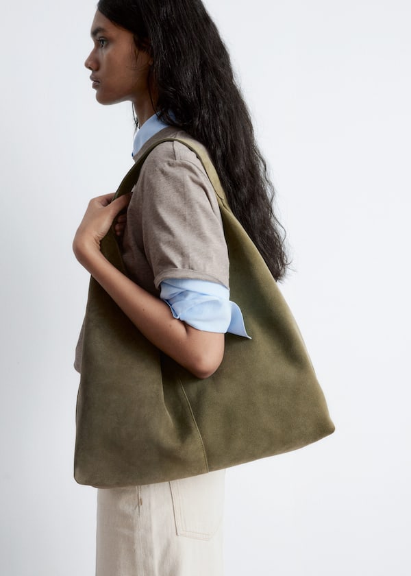 Large Suede Tote Bag