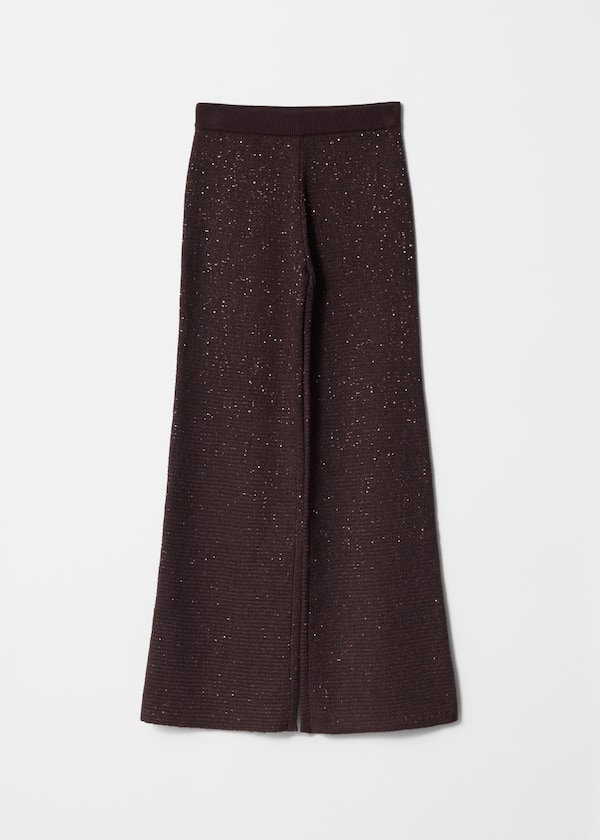 Glitter Knitted Flared Trousers
