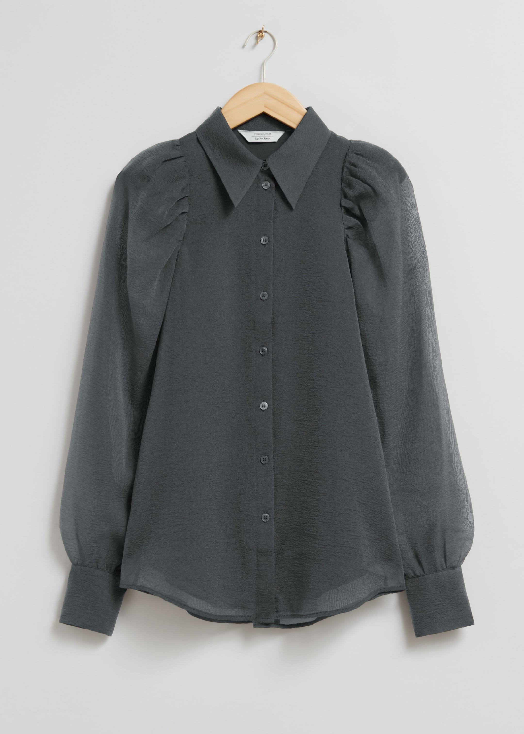 Puff Sleeve Blouse - Dark Grey - Still Life