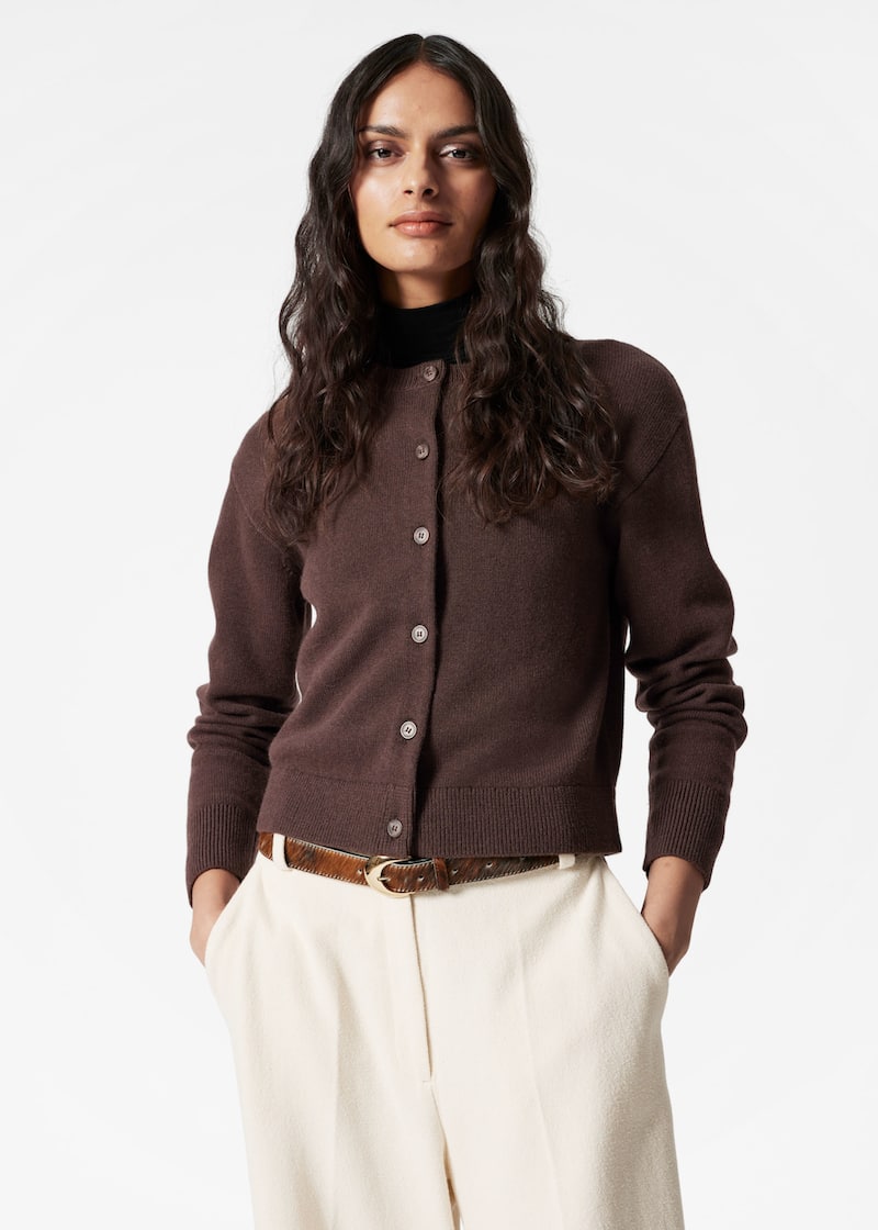 Boxy Merino Wool Cardigan