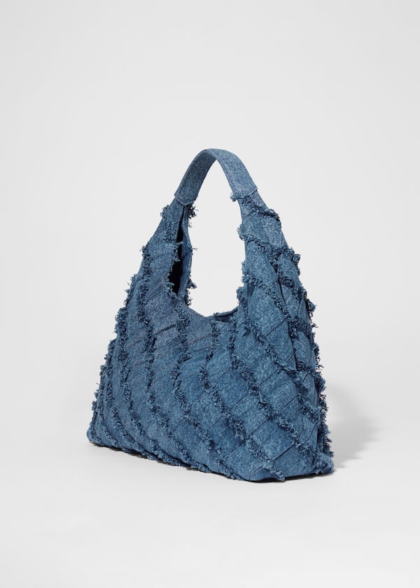 Braided Denim Tote Bag