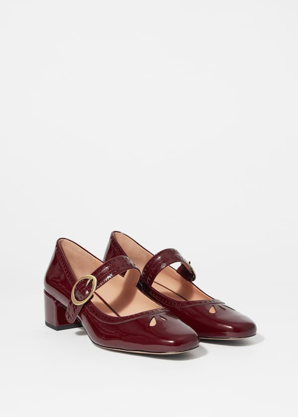 Mary-Jane Leather Pumps