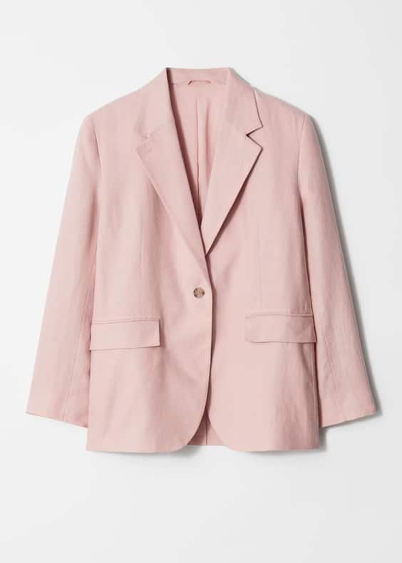 Single-Breasted Linen Blazer