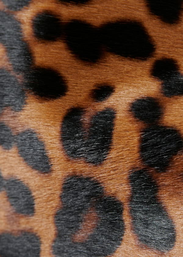 Leopard-Print Leather Clutch