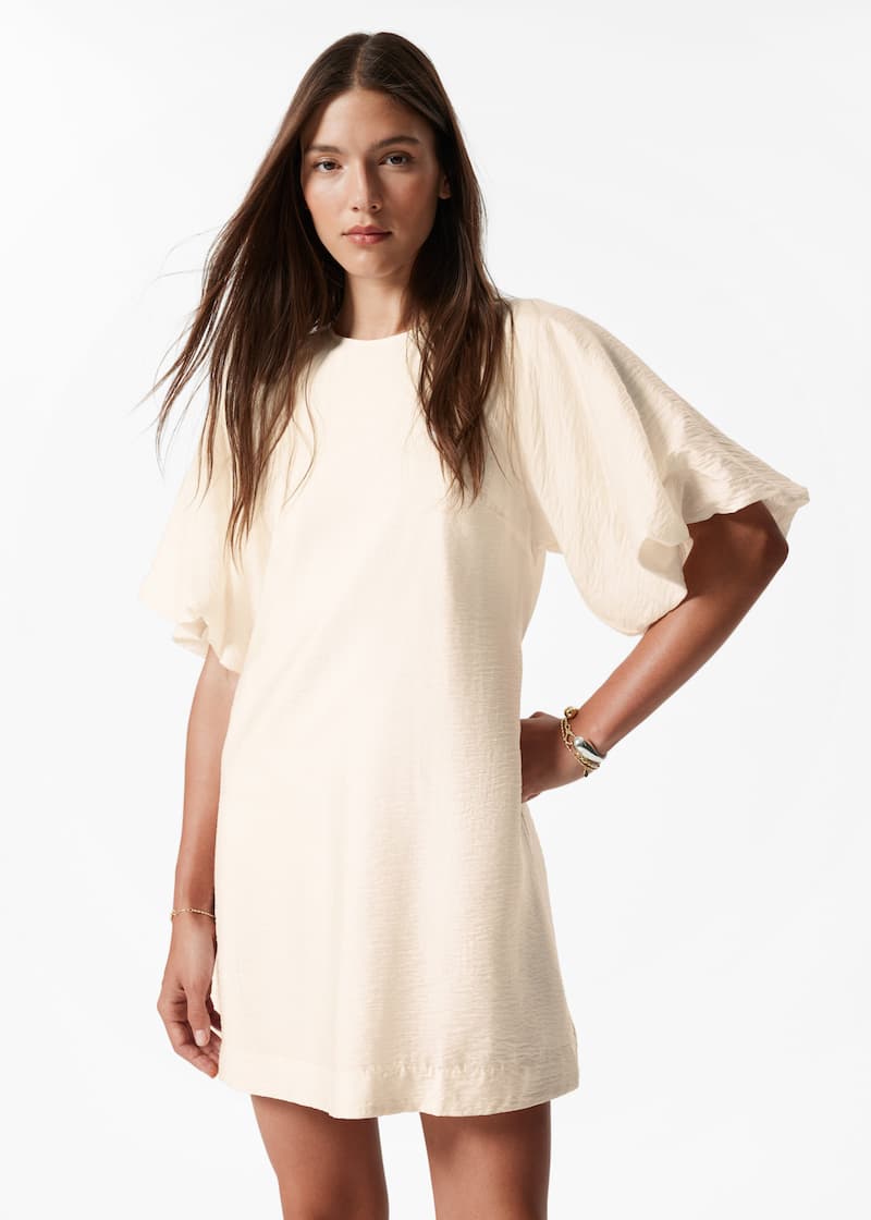 Puff-Sleeve Mini Dress