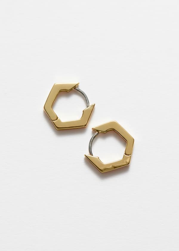 Hexagon Hoop Earrings