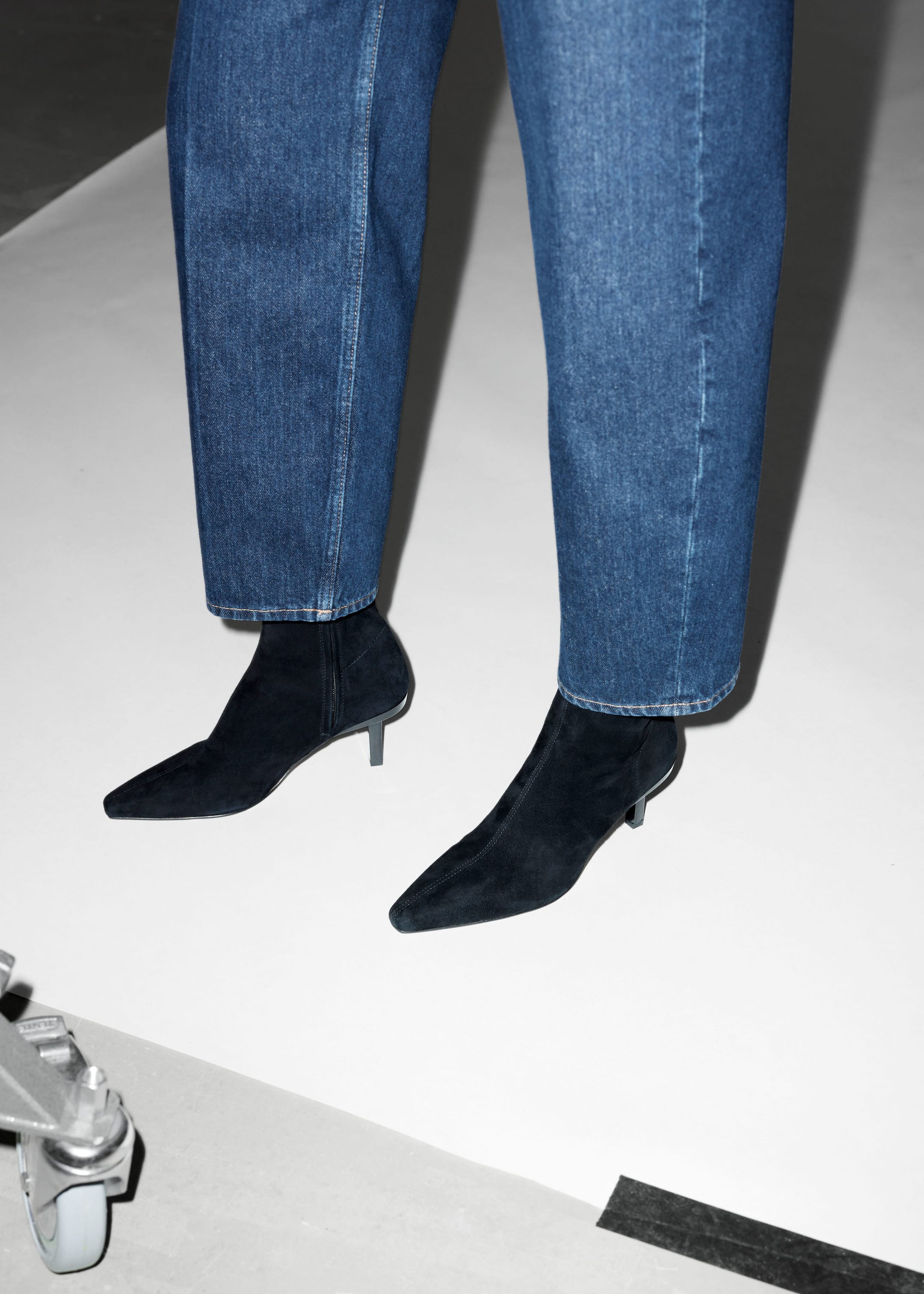 Bottines en cuir extensible - Cuir noir - Lookbook