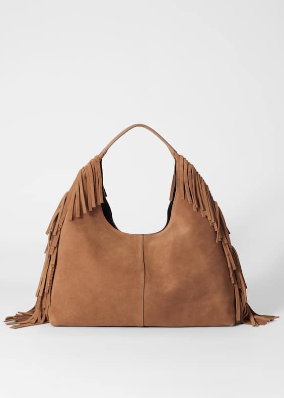 Fringed Suede Tote Bag