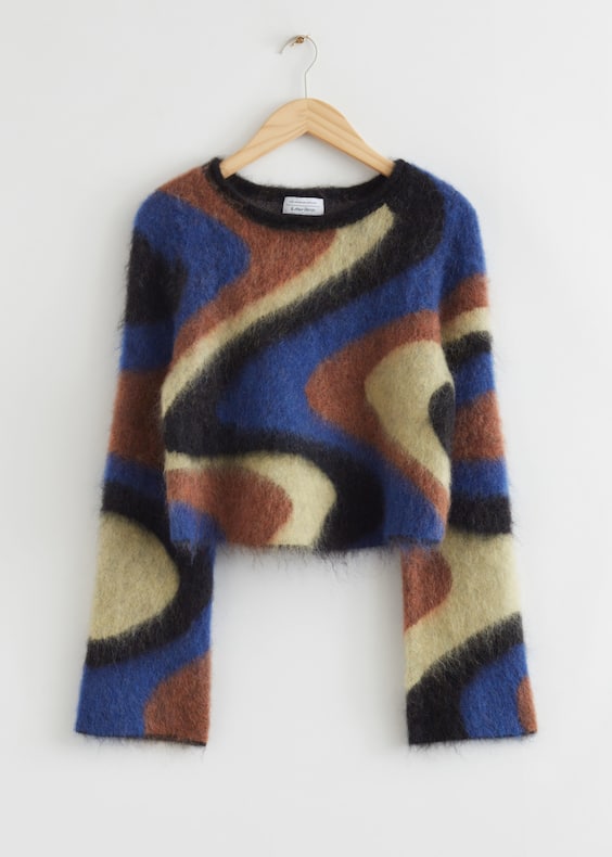 Swirly Jacquard Mohair Sweater