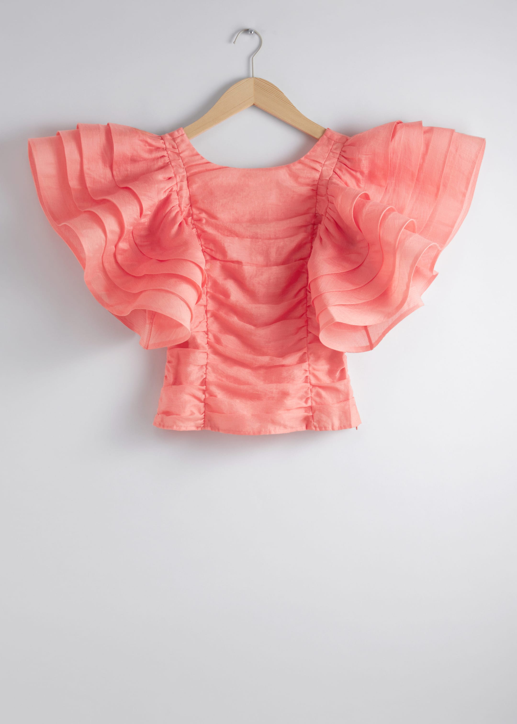 Fitted Ruffle Sleeve Blouse