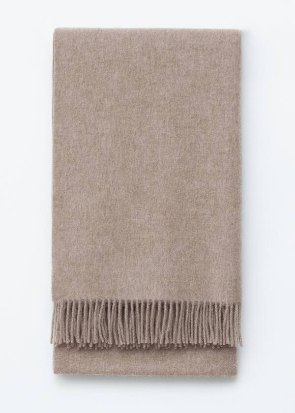 Fringed Wool Blanket Scarf