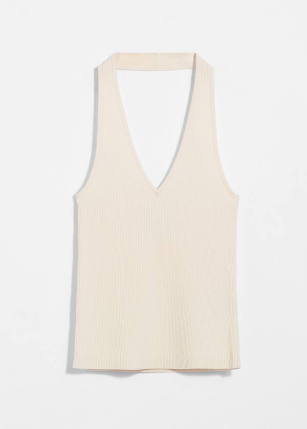 Ribbed Halterneck Top