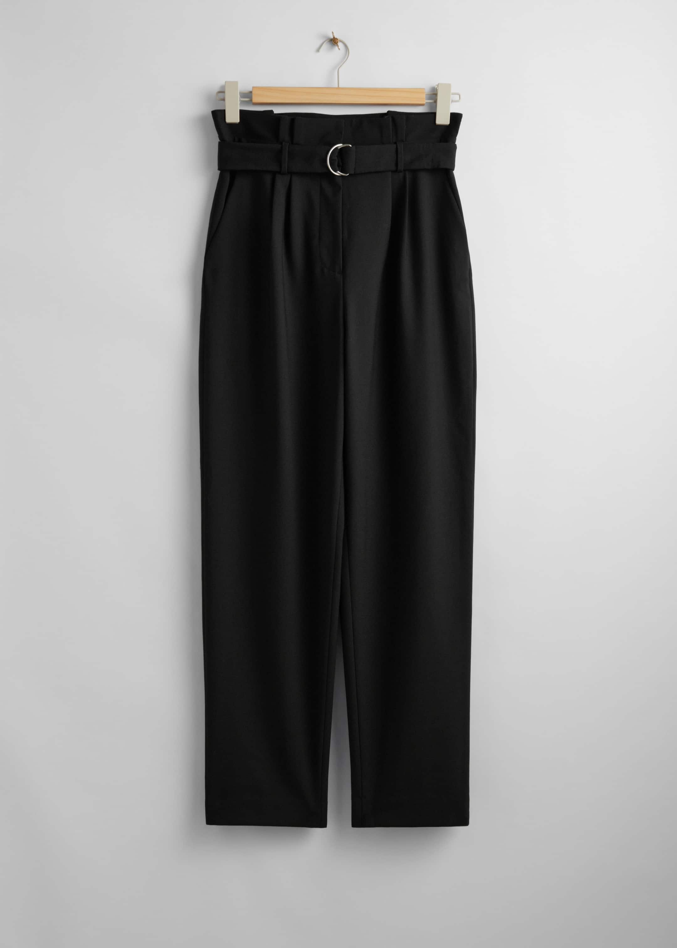 Paperbag Waist Trousers - Black - Still Life