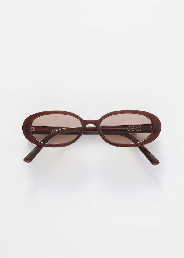 Slim Oval-Frame Sunglasses