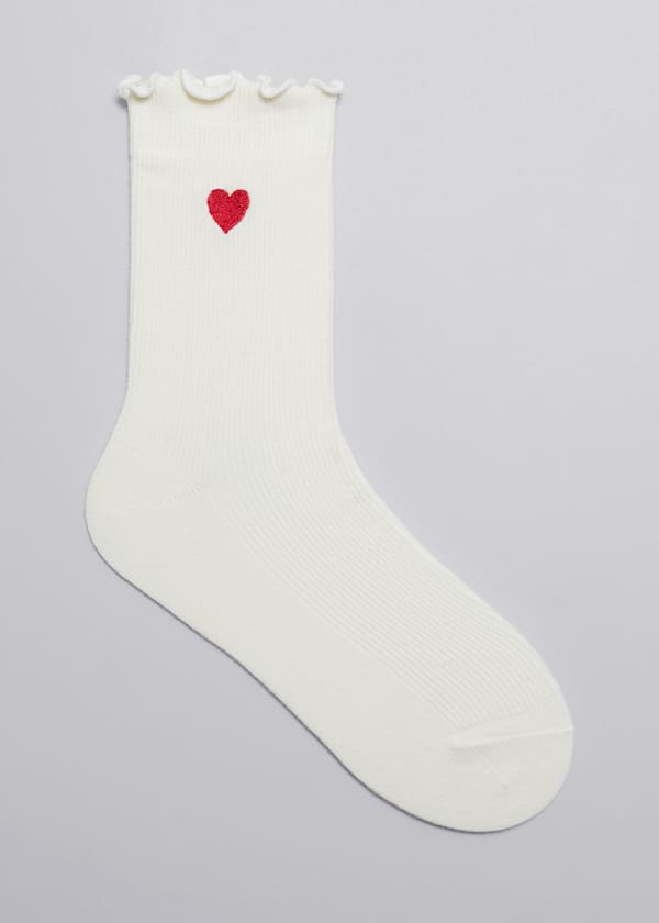 Embroidered Frill Socks