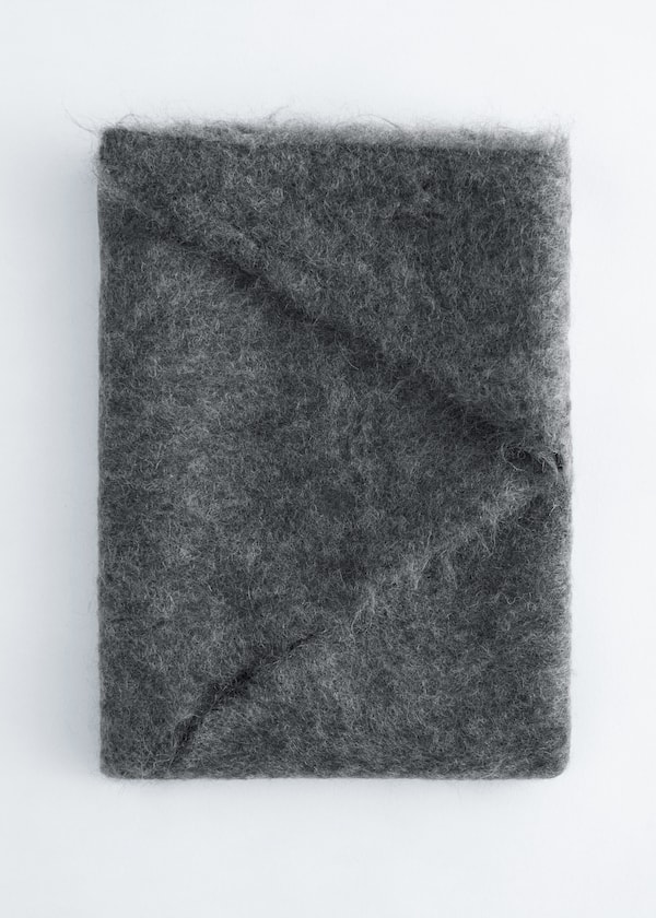 Mohair-Blend Brushed Triangle Scarf
