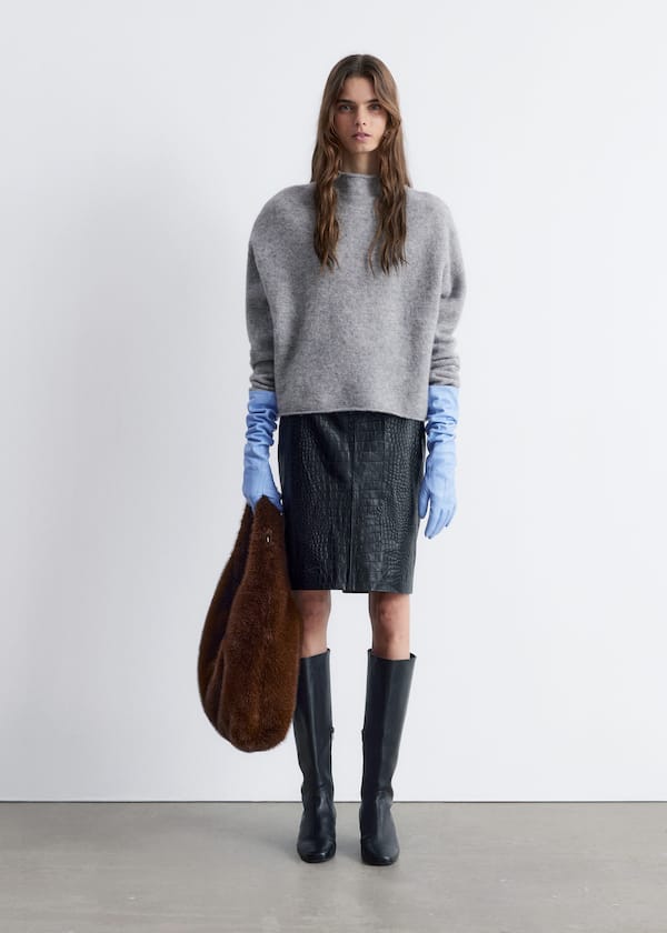 High-Neck Alpaca-Knit Jumper