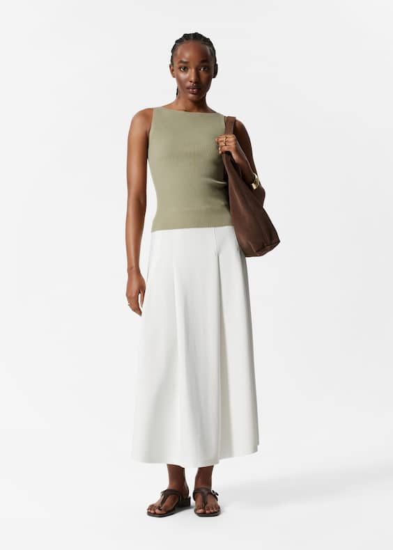 A-Line Midi Skirt