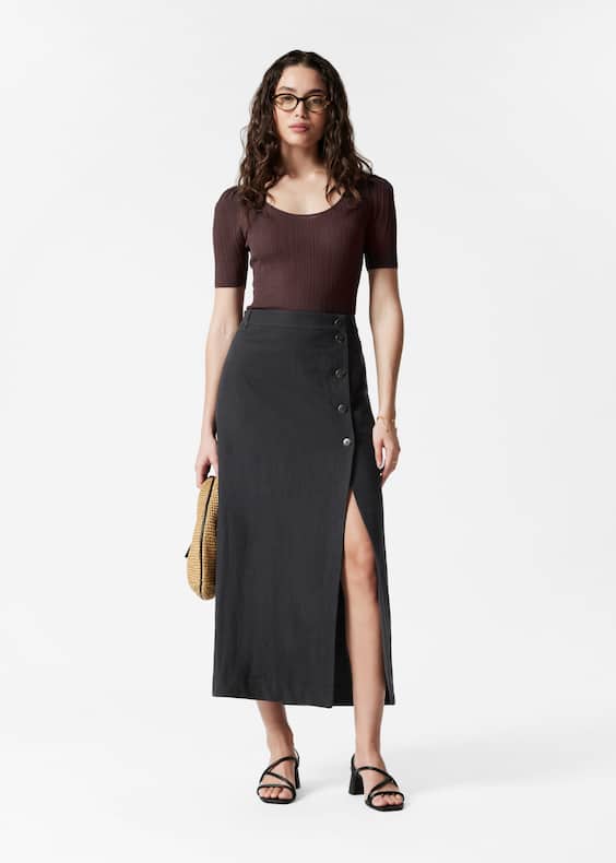 A-Line Midi Skirt