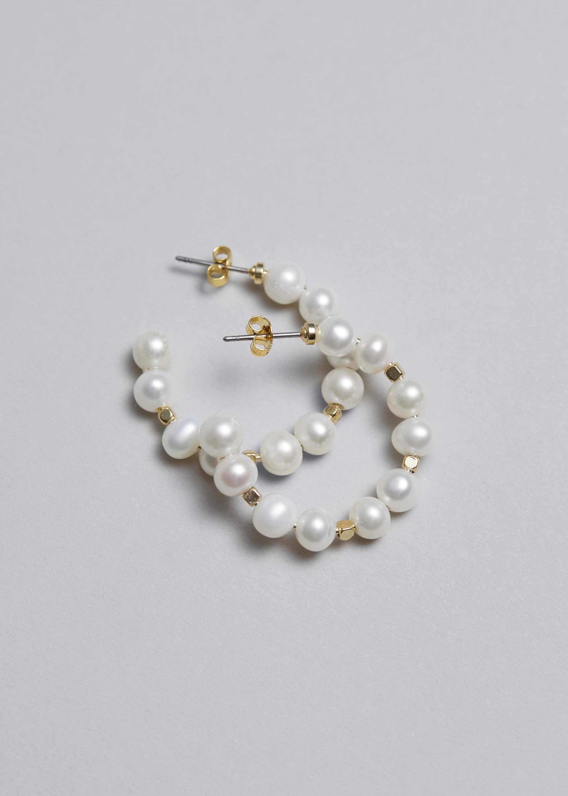 Pearl Hoop Earrings - Pearl - Still Life