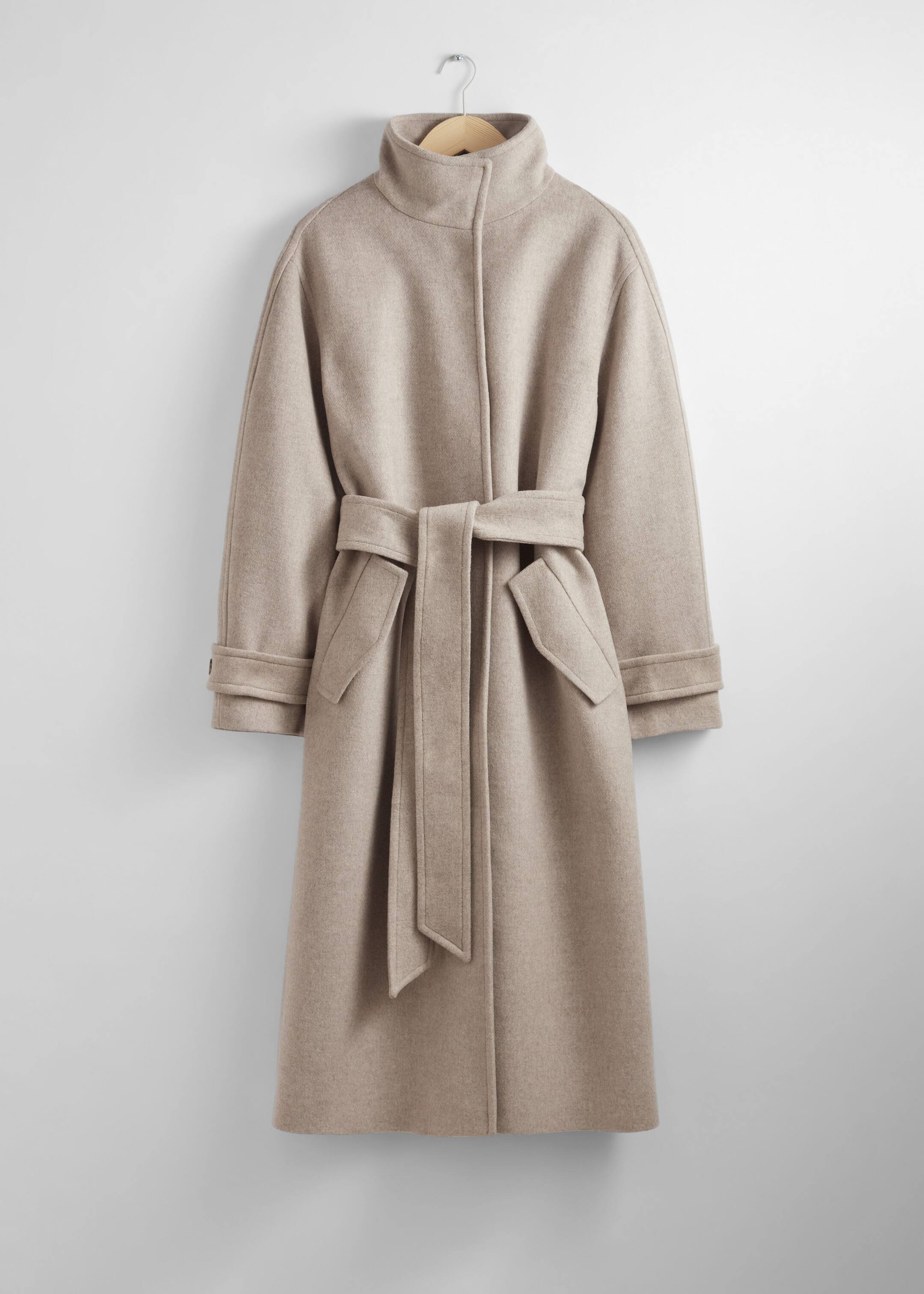 Relaxed Belted Wool Coat Oatmeal Other Stories Other Stories NL