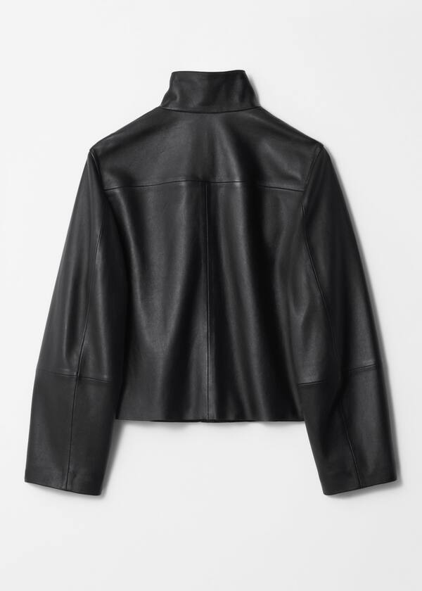 Flap-Pocket Leather Jacket