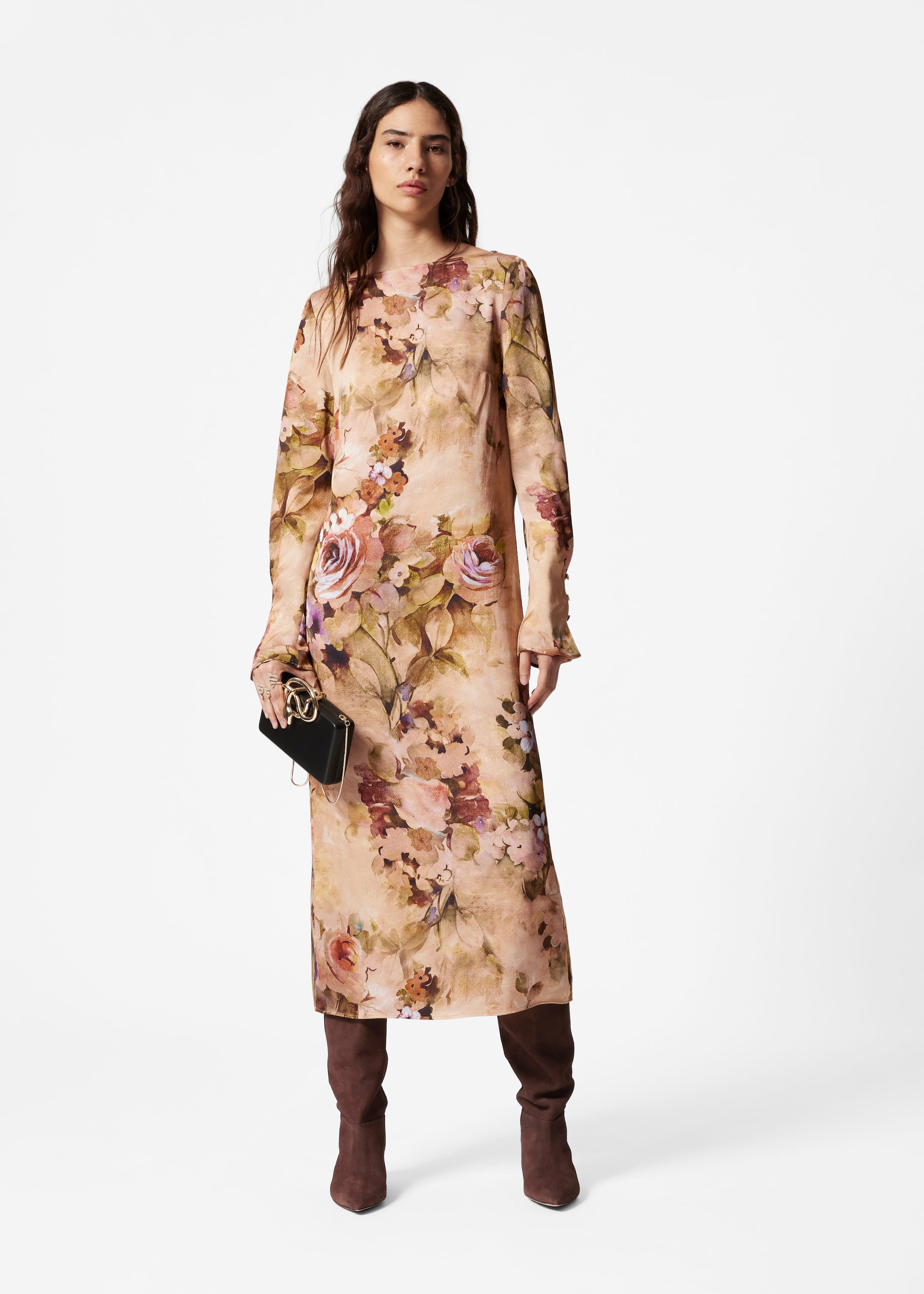 Image of Robe midi à imprimé floral