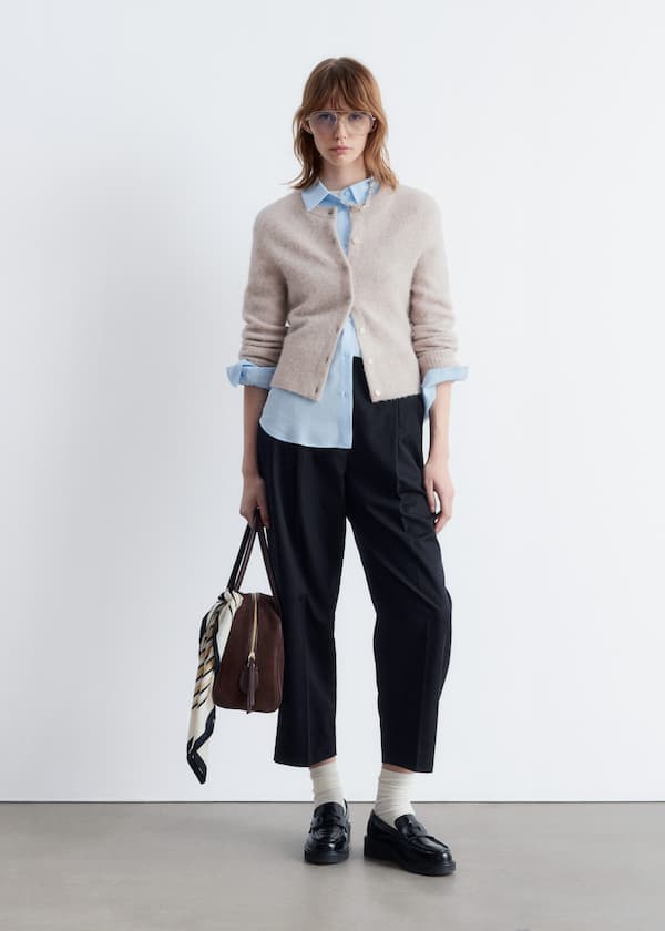 Alpaca-Blend Knit Cardigan