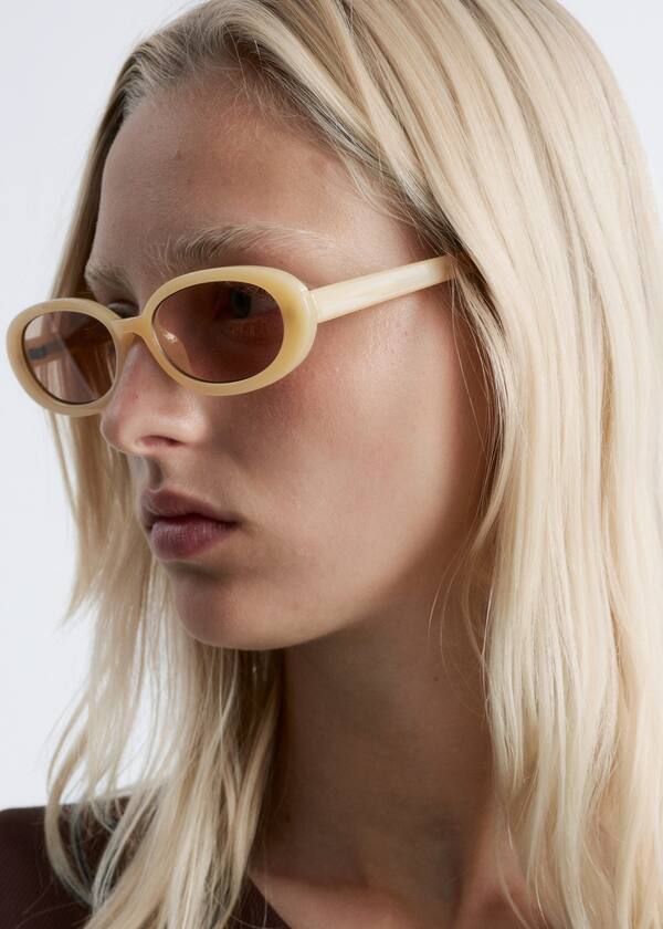 Slim Oval-Frame Sunglasses