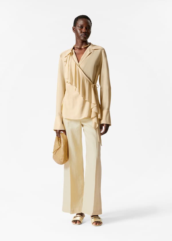 Ruffle Wrap Blouse