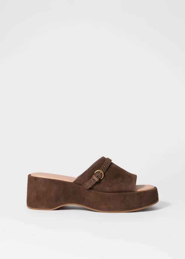 Suede Platform Mules