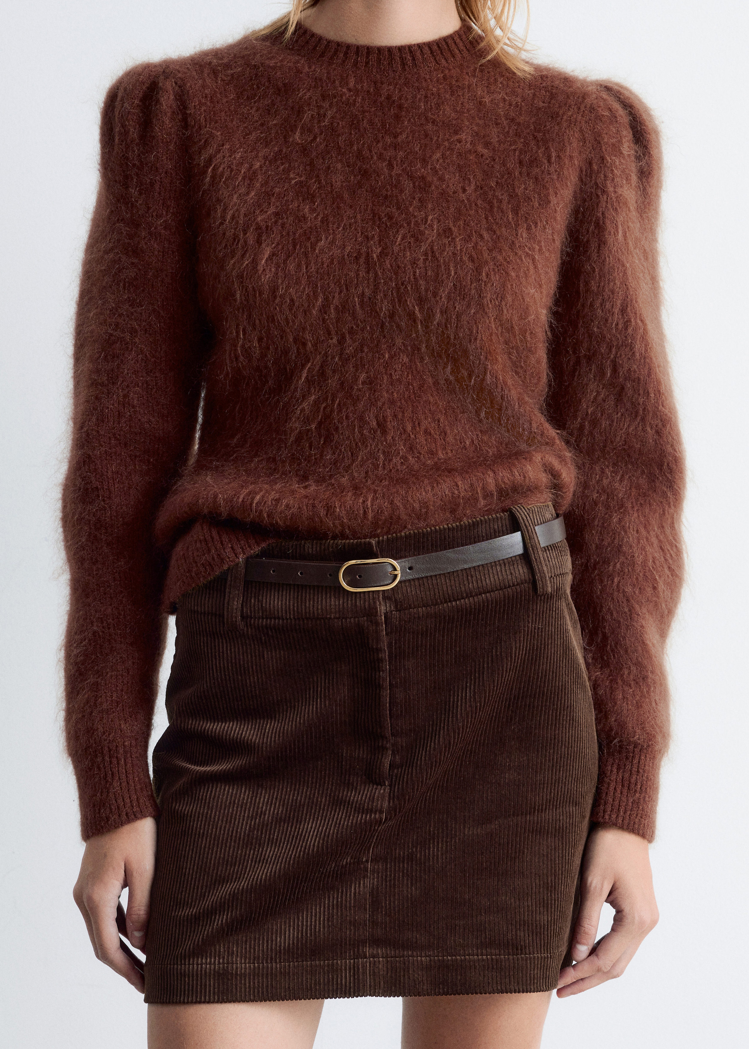 Mohair-Blend Puff-Sleeve Jumper
