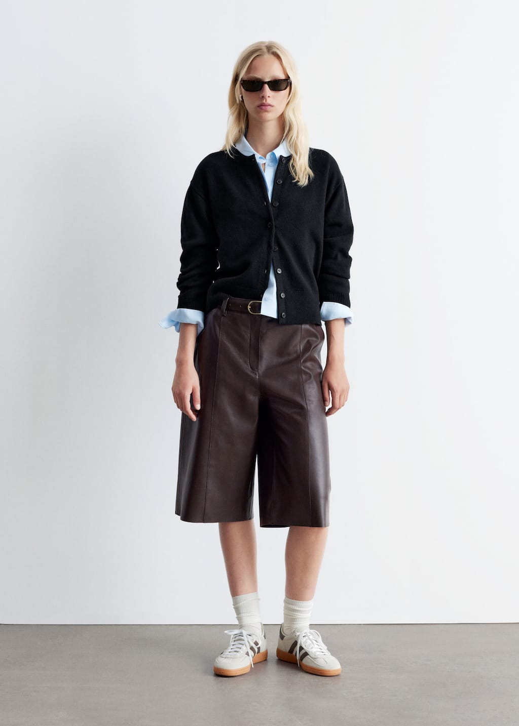 ☆送料・関税込☆INSTANTFUNK★Ms Wool-blend collar cardigan★ MUSINSA | COOR Merino wool polo cardigan (wispy blue)