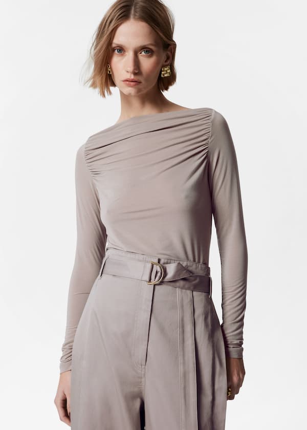 Draped Boatneck Top