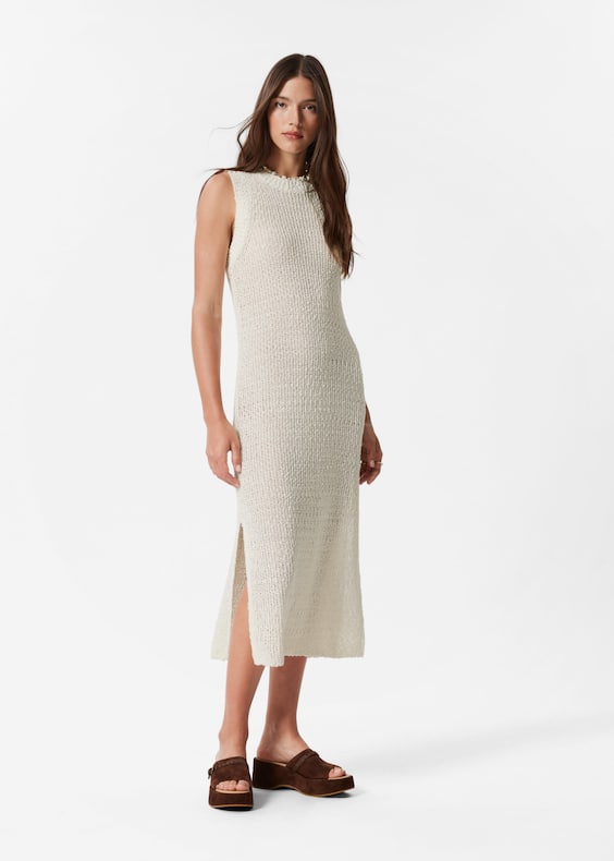 Sleeveless Silk-Blend Midi Dress